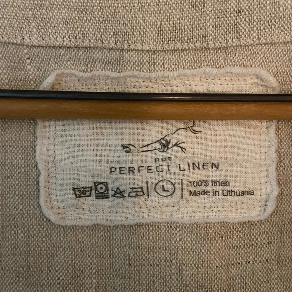 Amsterdam Coat notPERFECTLINEN Heavyweight Linen in Beige - Picture 2 of 8